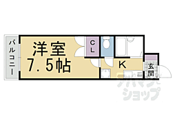 シャントール3 1Kの間取図画像