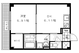 Blossom桂 1DKの間取図画像