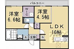 GRAMM桂稲荷山 2LDKの間取図画像