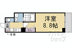 グランレブリー洛西口 1Kの間取図画像