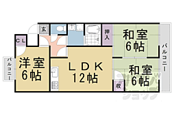 シベール桂泉 3LDKの間取図画像
