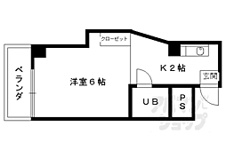 ライブカントリーエイト 1Kの間取図画像