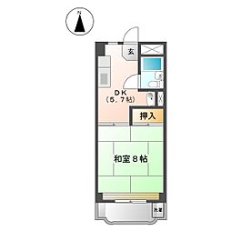 レジデンス和田 1DKの間取図画像