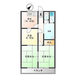 上杉マンション 3DKの間取図画像