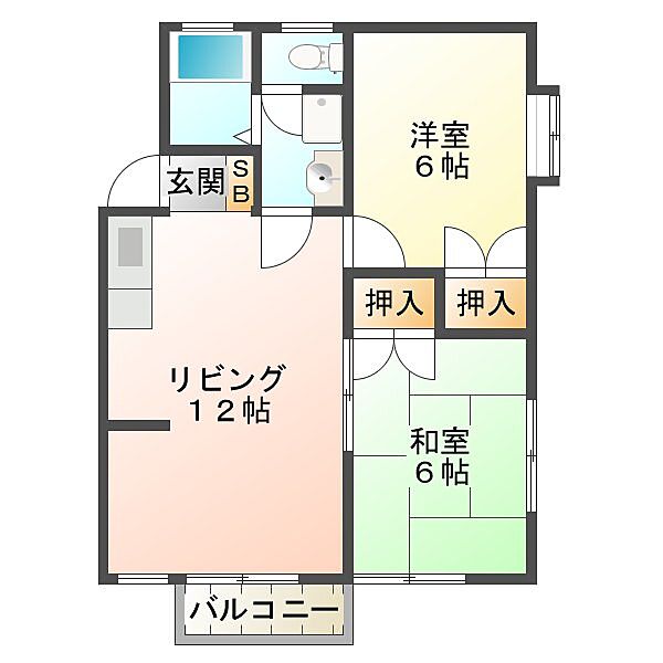 ハイツ秋桜 102｜三重県津市下弁財町津興(賃貸アパート2LDK・1階・49.68㎡)の写真 その2