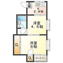 長島ビル2 302 ｜ 三重県津市大谷町（賃貸マンション2K・3階・26.34㎡） その2