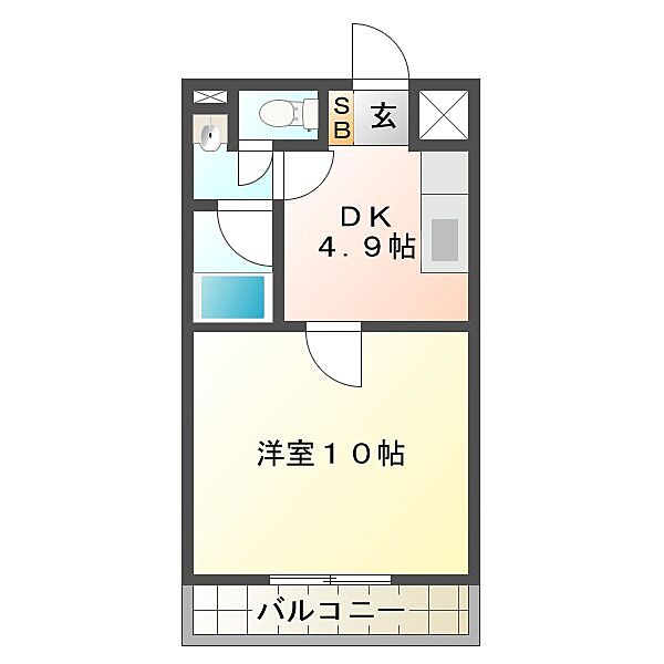 参貮四六マンション 303｜三重県津市白塚町(賃貸マンション1DK・3階・32.46㎡)の写真 その2