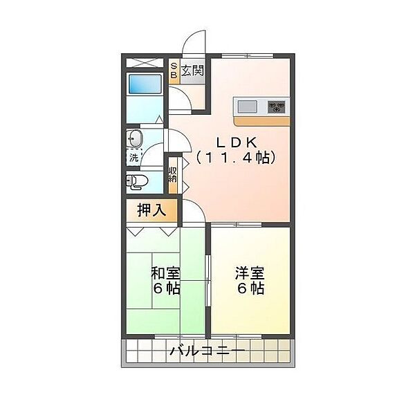 SOUTH　WEST　弐番館 103｜三重県津市高茶屋小森町(賃貸アパート2LDK・1階・49.68㎡)の写真 その2