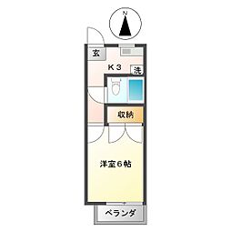 ローズハウス 1Kの間取図画像