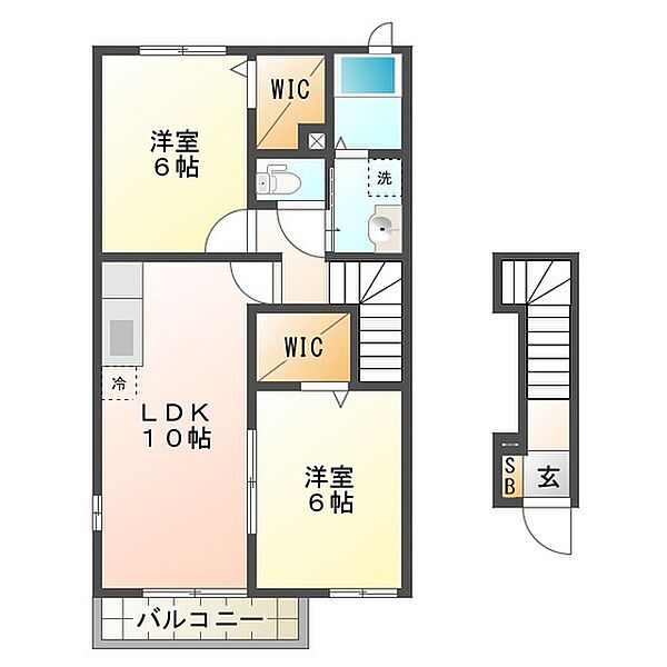 エアリー 201｜三重県津市末広町(賃貸アパート2LDK・2階・54.85㎡)の写真 その2