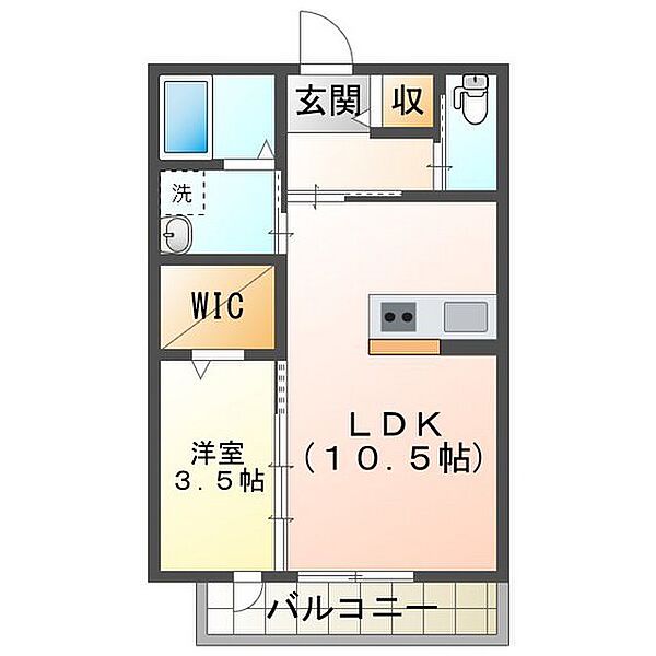 ウエストコートII 103｜三重県津市高茶屋小森町(賃貸アパート1LDK・1階・33.75㎡)の写真 その2