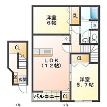 ベル・エトワール　B棟 202 ｜ 三重県津市戸木町（賃貸アパート2LDK・2階・61.68㎡） その2