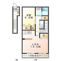 リブス野村町 201 ｜ 三重県津市久居野村町（賃貸アパート1LDK・2階・55.39㎡） その2