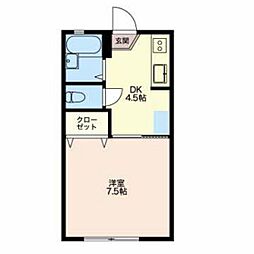 Y・Yシーサイドパレス弐番館 1DKの間取図画像