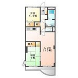 シャトーカワイ 2LDKの間取図画像