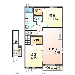 シード・ナーザリー 2LDKの間取図画像