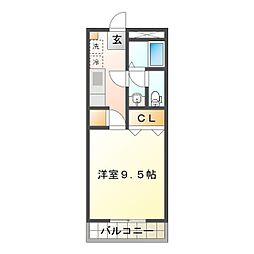 津アーバンライフ 1Kの間取図画像