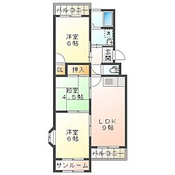 臼井マンション 3LDKの間取図画像