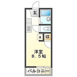 コリーヌハヤシ 1Kの間取図画像