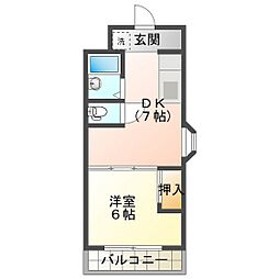 江戸宿阿部喜 1DKの間取図画像