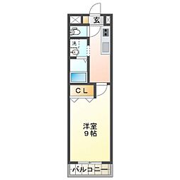 ブロッサムガーデン利平治 1Kの間取図画像