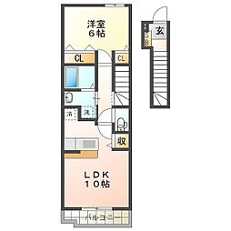 ブルックリンハイツC 1LDKの間取図画像