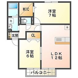 ぷらんたんA 2LDKの間取図画像