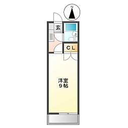 カレッジハウス1 1Kの間取図画像