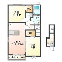 第二東雲B 2LDKの間取図画像