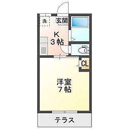 ハイツサンリバー ワンルームの間取図画像