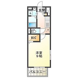 K-SmartHisai 1Kの間取図画像