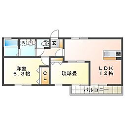 マローネ 2LDKの間取図画像