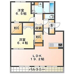ラベンダーハーツ 2LDKの間取図画像