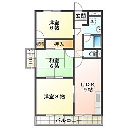 町屋ライフA 3LDKの間取図画像