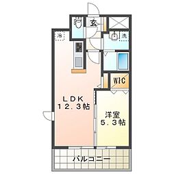 Residence利平治 1LDKの間取図画像
