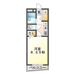 スピニッチ 1Kの間取図画像