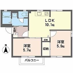 ハイマート本城 D 2階/202