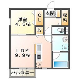 MTK-3 1LDKの間取図画像