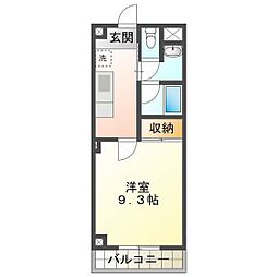 サンシャインアベニュー 1DKの間取図画像