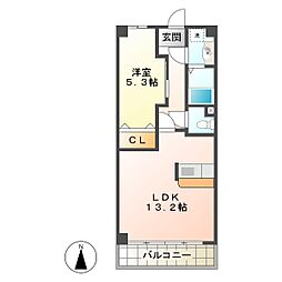 アーバンヒルズ城山 1LDKの間取図画像