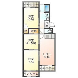 臼井マンション 3LDKの間取図画像