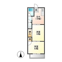 ネオコーポ 2DKの間取図画像