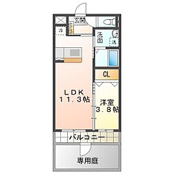 カンパネラ久居 1LDKの間取図画像