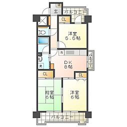 ル・ド・ソレイユ菰野 3DKの間取図画像