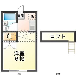 レジデンス北五味塚 ワンルームの間取図画像