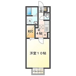 朱の里 1Kの間取図画像