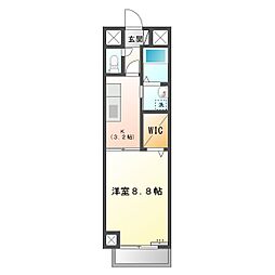 ヴィラナイン 1Kの間取図画像