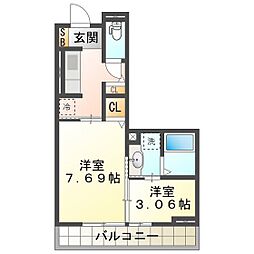 エスペランサS8 2Kの間取図画像