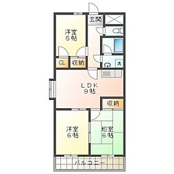 カームウェーブ 3LDKの間取図画像