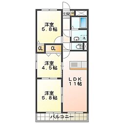 Ｇｒａｎｄｅ　Ｔｏｋｉｗａ 2階3LDKの間取り